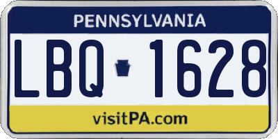 PA license plate LBQ1628