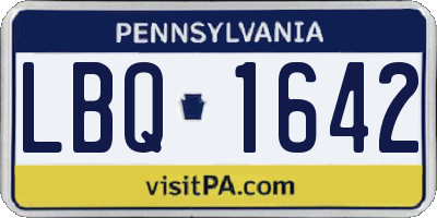 PA license plate LBQ1642