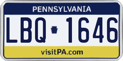 PA license plate LBQ1646