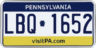 PA license plate LBQ1652