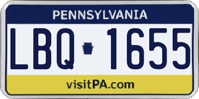 PA license plate LBQ1655