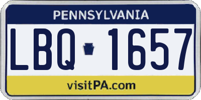 PA license plate LBQ1657