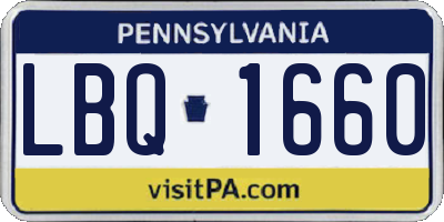 PA license plate LBQ1660