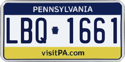 PA license plate LBQ1661