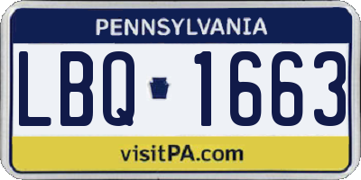 PA license plate LBQ1663