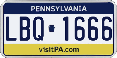 PA license plate LBQ1666
