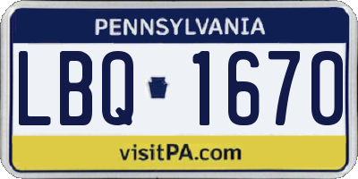 PA license plate LBQ1670