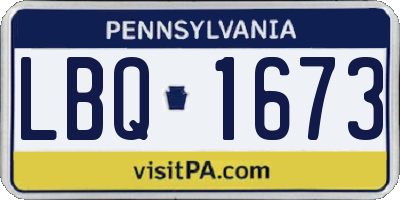 PA license plate LBQ1673