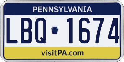 PA license plate LBQ1674