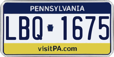 PA license plate LBQ1675