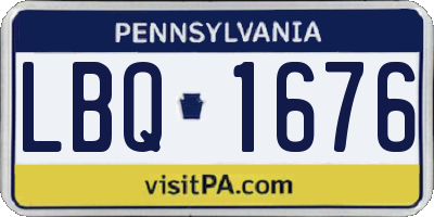 PA license plate LBQ1676