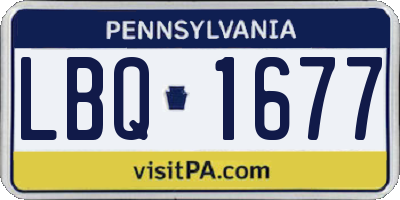 PA license plate LBQ1677