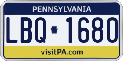 PA license plate LBQ1680