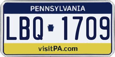 PA license plate LBQ1709