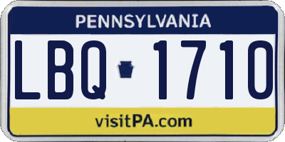 PA license plate LBQ1710