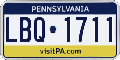 PA license plate LBQ1711
