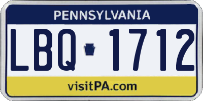 PA license plate LBQ1712