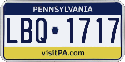PA license plate LBQ1717