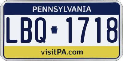 PA license plate LBQ1718