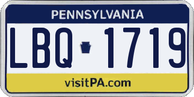 PA license plate LBQ1719