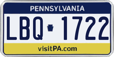 PA license plate LBQ1722