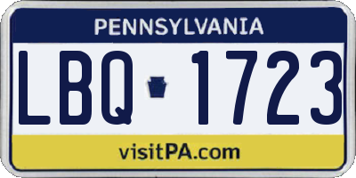 PA license plate LBQ1723