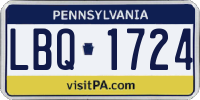 PA license plate LBQ1724