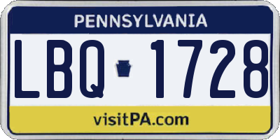PA license plate LBQ1728