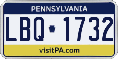 PA license plate LBQ1732