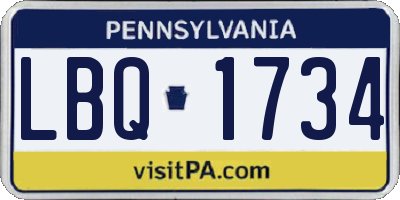 PA license plate LBQ1734