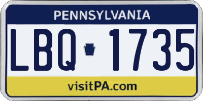 PA license plate LBQ1735