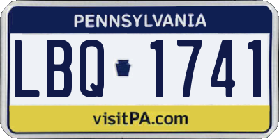 PA license plate LBQ1741