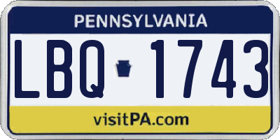 PA license plate LBQ1743