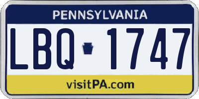 PA license plate LBQ1747