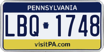 PA license plate LBQ1748