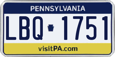 PA license plate LBQ1751