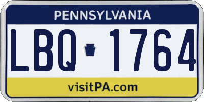 PA license plate LBQ1764