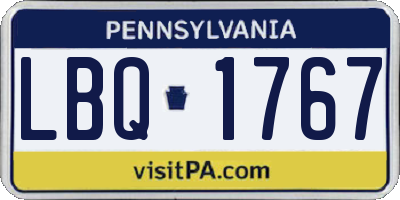 PA license plate LBQ1767