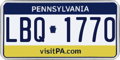 PA license plate LBQ1770