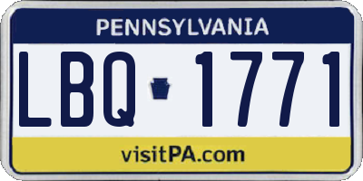 PA license plate LBQ1771