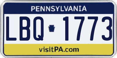 PA license plate LBQ1773