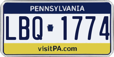 PA license plate LBQ1774
