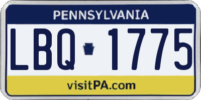 PA license plate LBQ1775