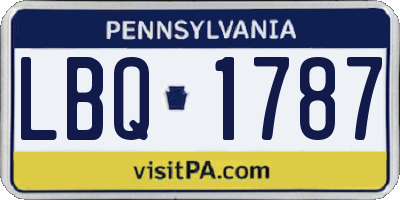 PA license plate LBQ1787