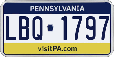PA license plate LBQ1797