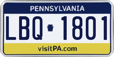 PA license plate LBQ1801