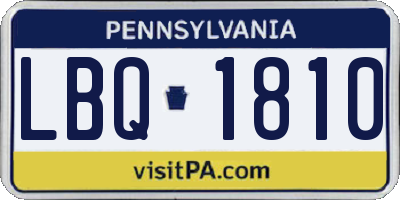 PA license plate LBQ1810