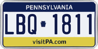 PA license plate LBQ1811