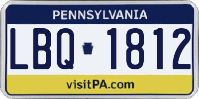 PA license plate LBQ1812