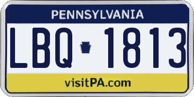 PA license plate LBQ1813